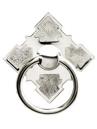 Solid Brass Diamond Ring Pull In Brass or Nickel Finishes